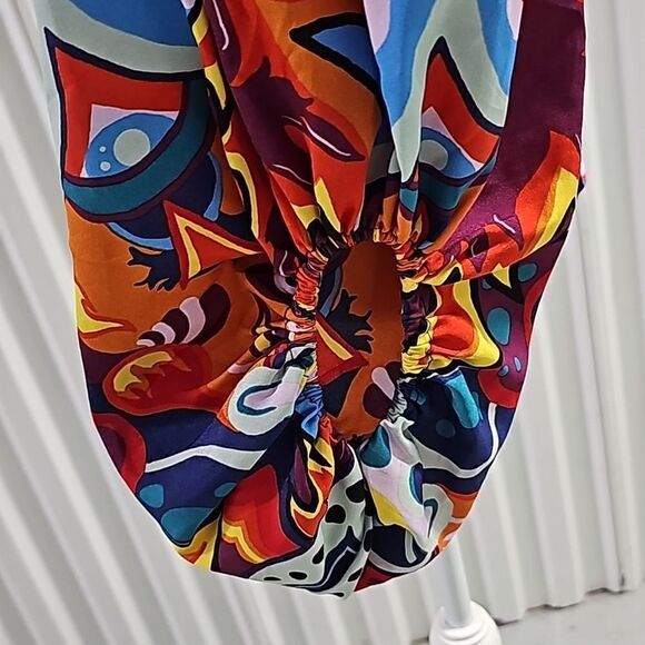 Psychedelic Print V Neck Statement Sleeve Blouse, Love x Design Size XL - Picture 6 of 10